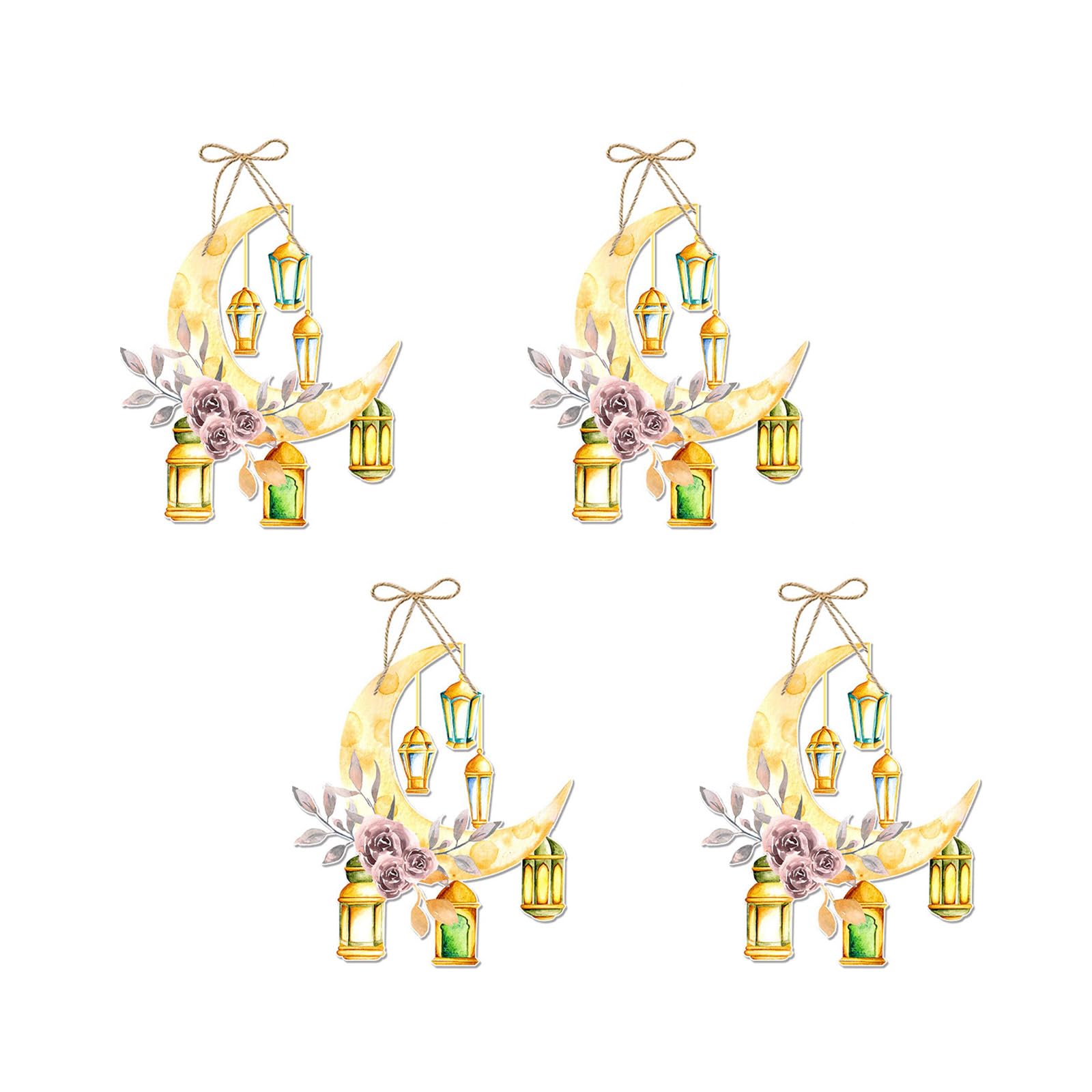 Kalttoy C 4Pcs Eid Festival Hanging Door Sign Festival Hanging Decoration Paper Door Sign Ornament For Front Decoration Party