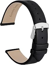 WOCCI Genuine Calf Leather Replacement Watch Band, Available Lug Widths: 0.31, 0.39, 0.47, 0.51, 0.55, 0.63, 0.71, 0.79, 0.87 inches (8, 10, 12, 13, 14, 16, 18, 20, 22 mm)