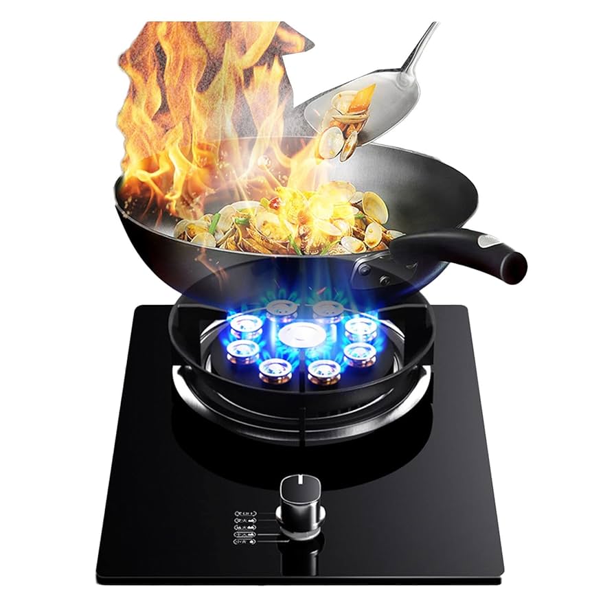 Gas Cooker 1 Burner, 5.2KW 9-Cavity Wok Burner with Flameout