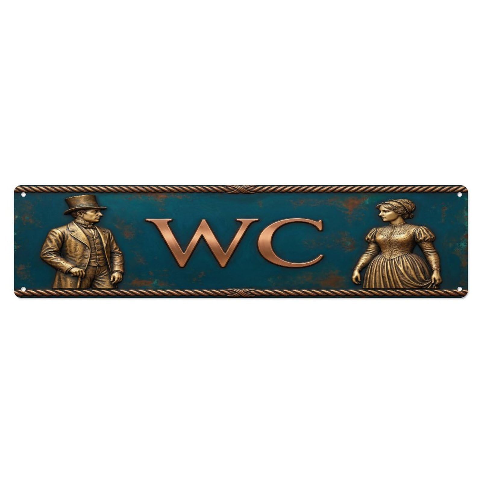 Tgrcjimh Style Metal Tin Sign Vintage Victorian Decor Wc Toilet