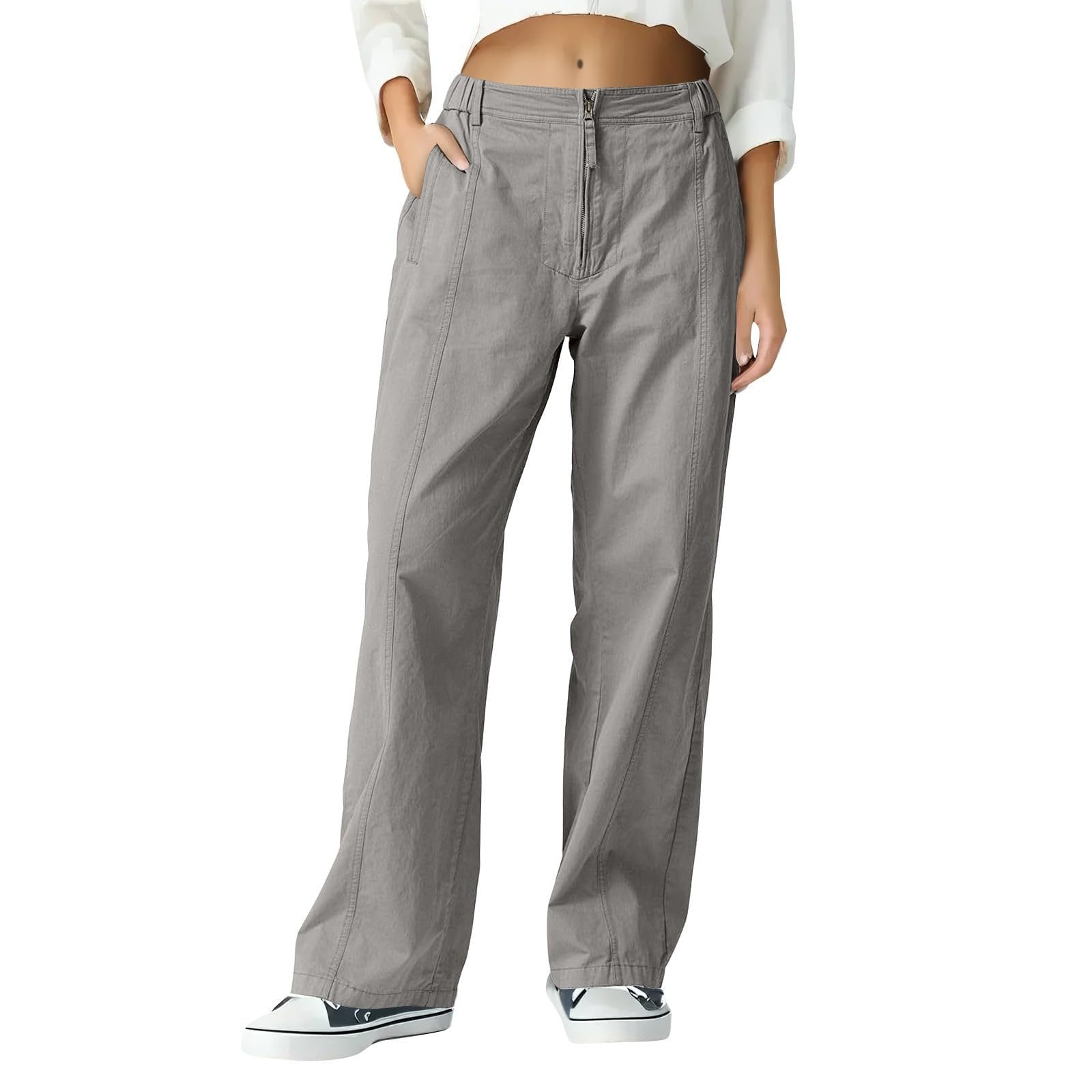 Work Pants Women High Waisted Business Casual Office Dress Pants Long Trousers with Pockets Fall Outfits Clothes