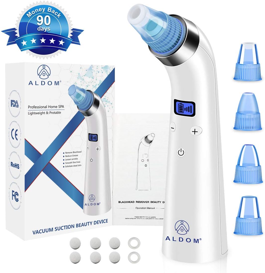 Blackhead Remover Vacuum - Facial Pore Cleaner Electric Blackhead Vacuum Pimple Sucker Blackhead Removal Acne Comedone Extractor Kit Suction Tool Device for Facial Skin Women & Men