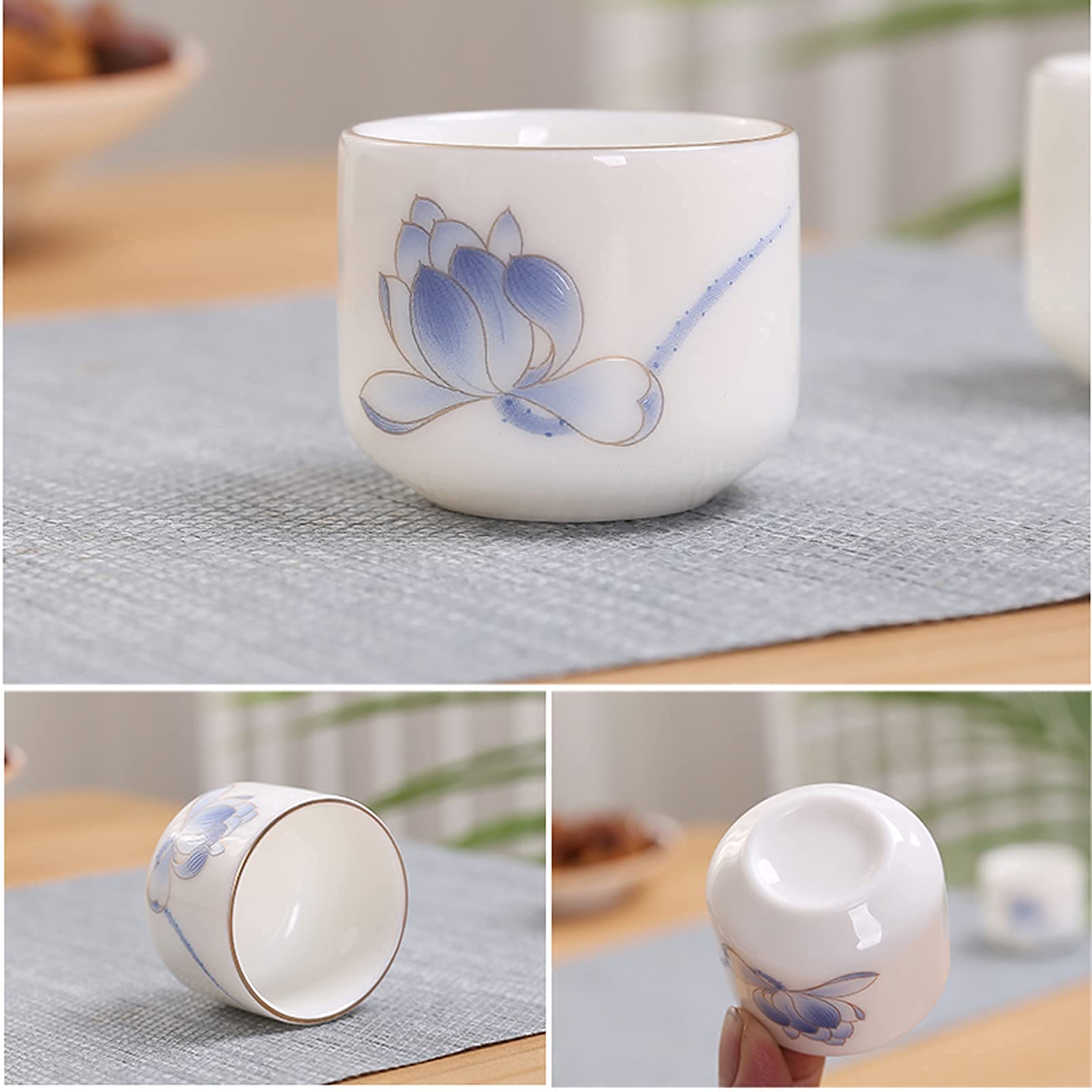 7-teiliges Sake-Tassen-Set mit Geschenkbox, traditionelle Porzellan-Keramikbecher, 6 Becher, 1 Sake-Krug