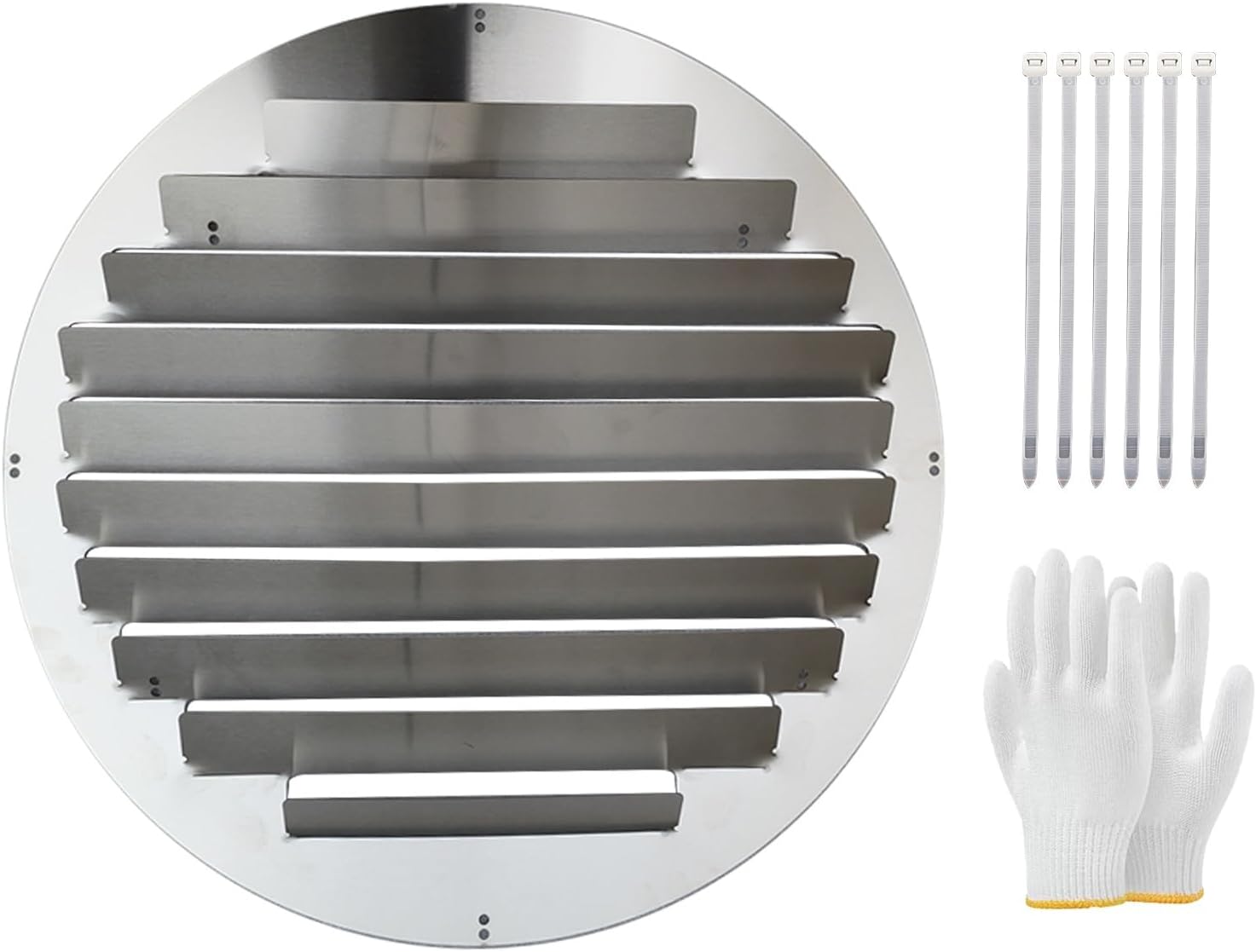 Outdoor AC Unit Cover Air Conditioner Deflector, Stainless steel Anti-Direct blowing prevention heat dissipation wind shield, Weatherproof and Dustproof(Stainless Steel - Round,16.9in)