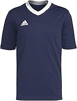 adidas Kids' Entrada 22 Slim Fit Soccer Jersey - AEROREADY Moisture-Wicking, Recycled Polyester V-Neck for Junior Players