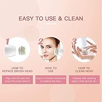 Vista 5 de Cabezales de cepillo de limpieza para poros obstruidos y dilatados, limpieza profunda, cabezales de cepillo facial universales (6 piezas)