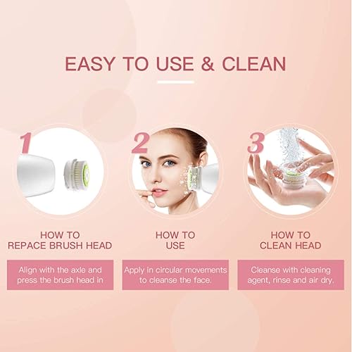 Miniatura 5 de Cabezales de cepillo de limpieza para poros obstruidos y dilatados, limpieza profunda, cabezales de cepillo facial universales (6 piezas)