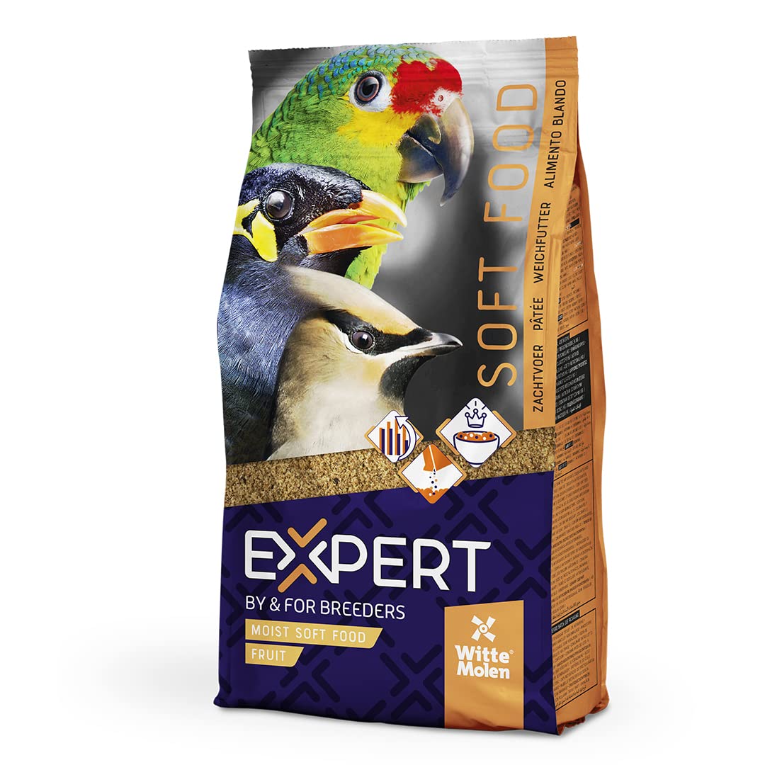 Witte Molen, Expert Fruit Nassfutter 10 kg, Vogelfutter, sehr beliebt, enthält Verschiedene Früchte und Beeren, gebrauchsfertig, ideal für Fruchtvögel