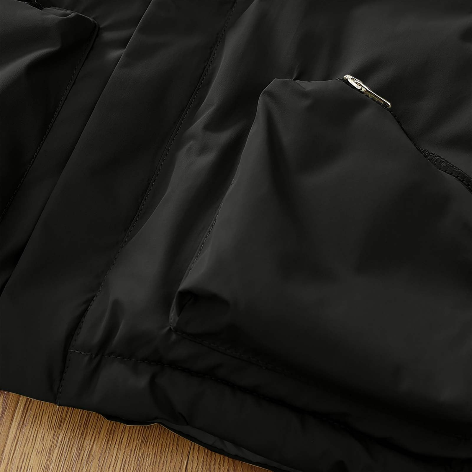 Gilets à capuche sans manches pour garçons et filles - Coupe-vent - Chaud et léger - Fermeture éclair solide - Rembourré - Vestes et manteaux thermiques - Noir - 3-4 ans