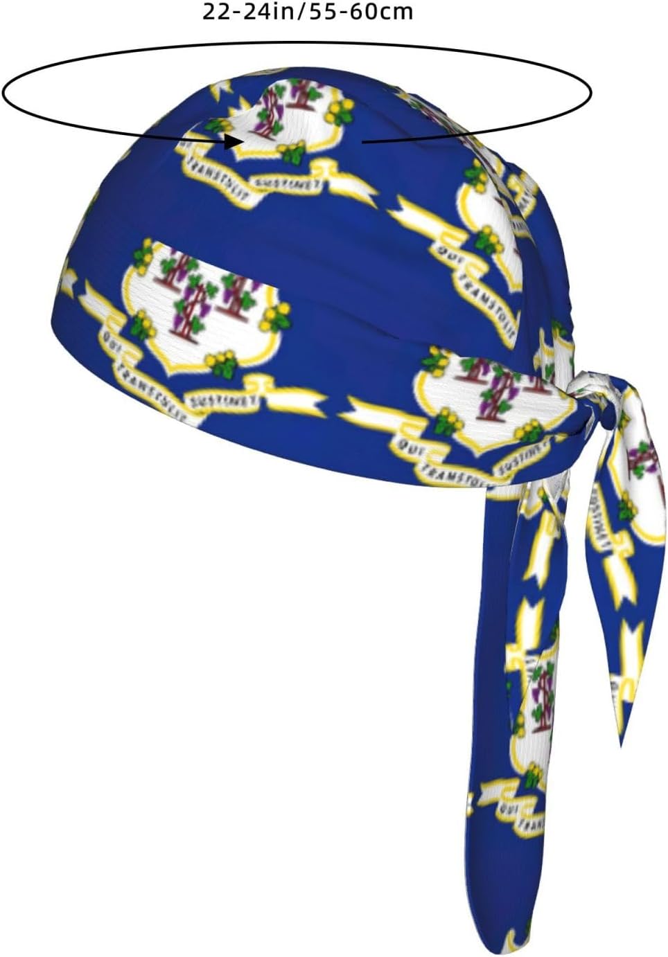 Connecticut State Flag Print Headband for Men and Women Slight Elastic Sweatband Head Bandana for Cycling Motorcycle Sports Black