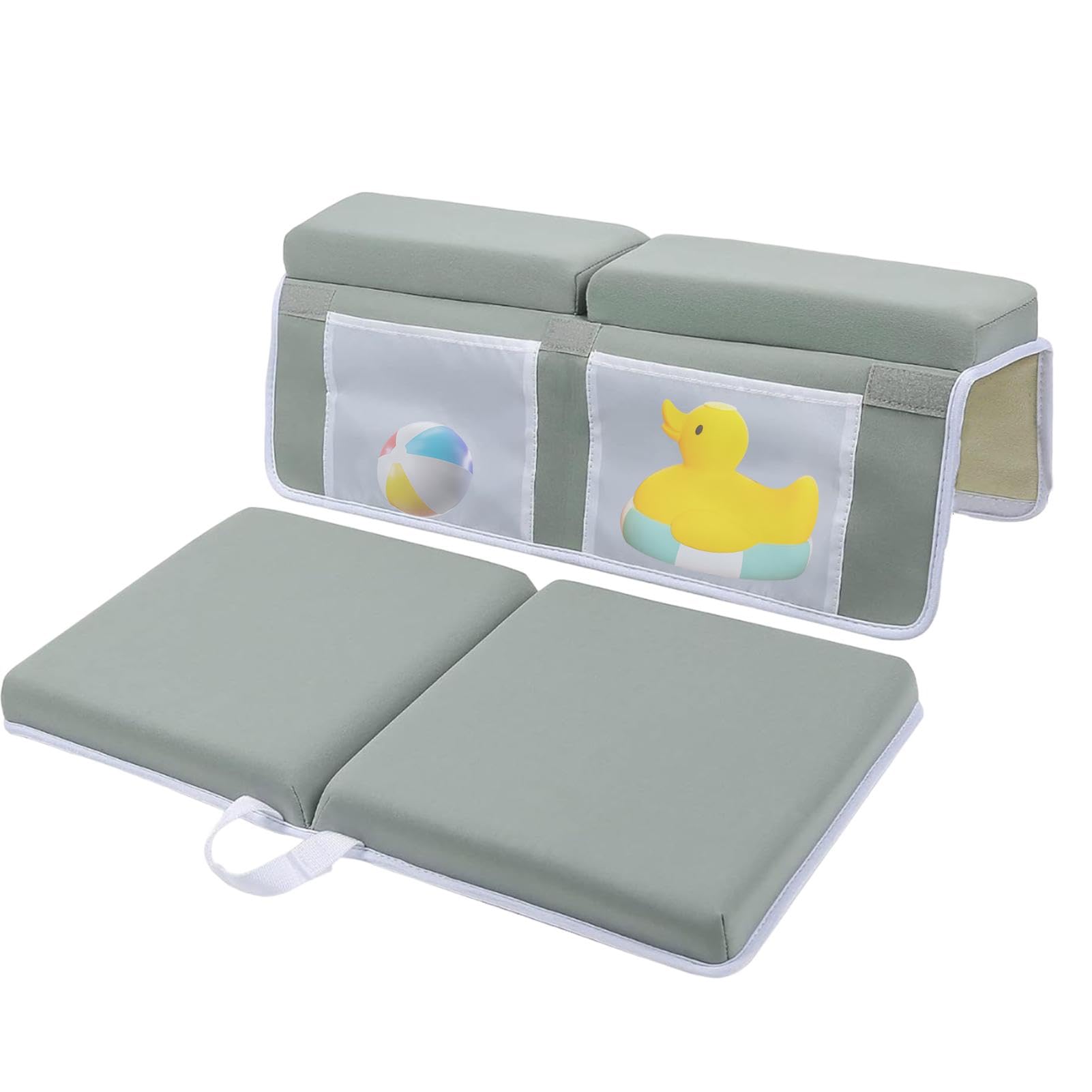 Cushioned Bathing Kneeler, Baby Bathing Time Organizer, Portable Bath Kneeling Pad, Easy-Clean Bath Kneeler, Baby Bath Mat, Knee Relief Pad for Bathtime, Adjustable Bath Kneeler Set