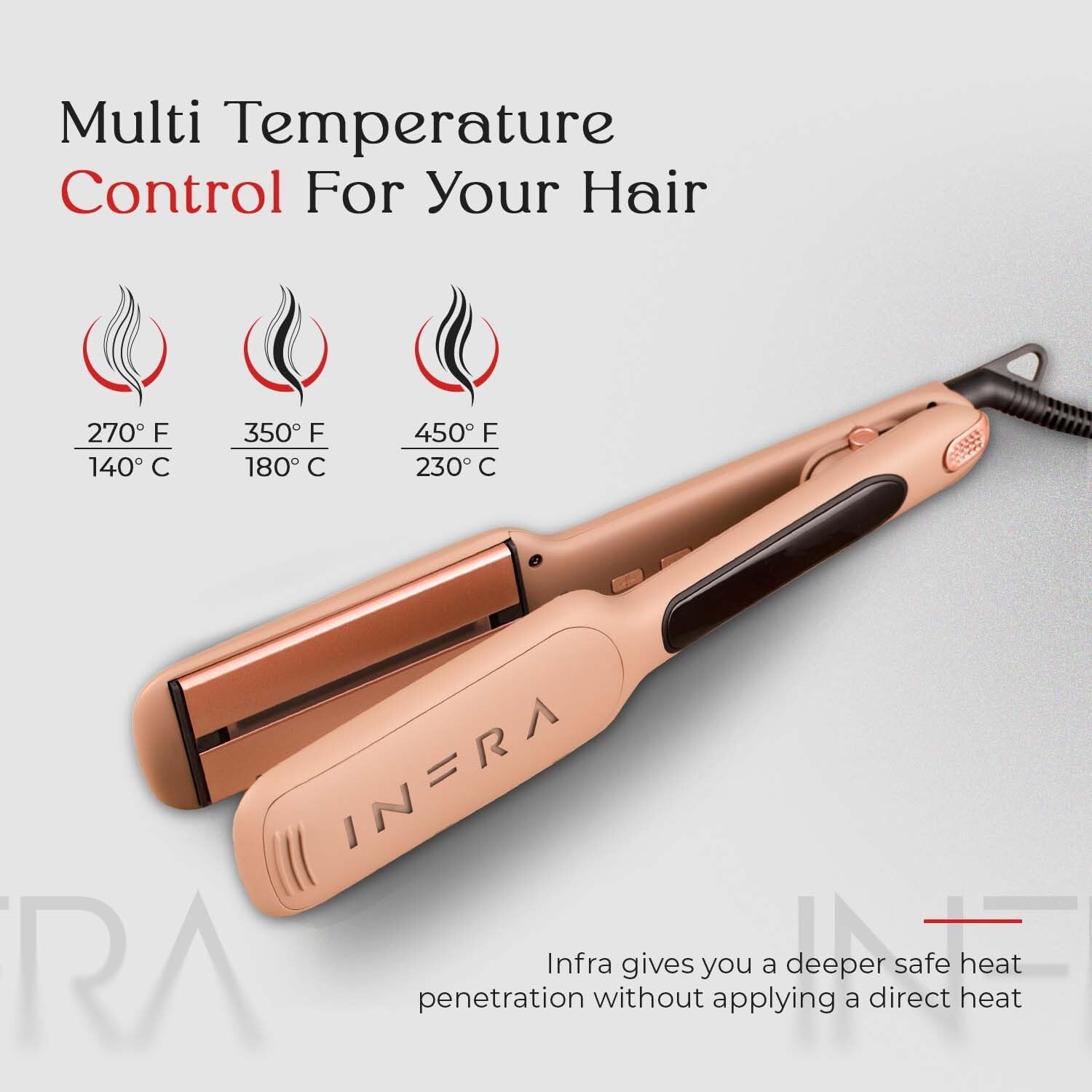 INFRA Ionic Ceramic Plates Flat Iron - 2 inch Infrared Quick Heat Up Hair Straightener - Best for All Hair Types - Professional 2 in 1 Straightener for Straight, Wavy, and Curly Hairs - Velvet - Image 3