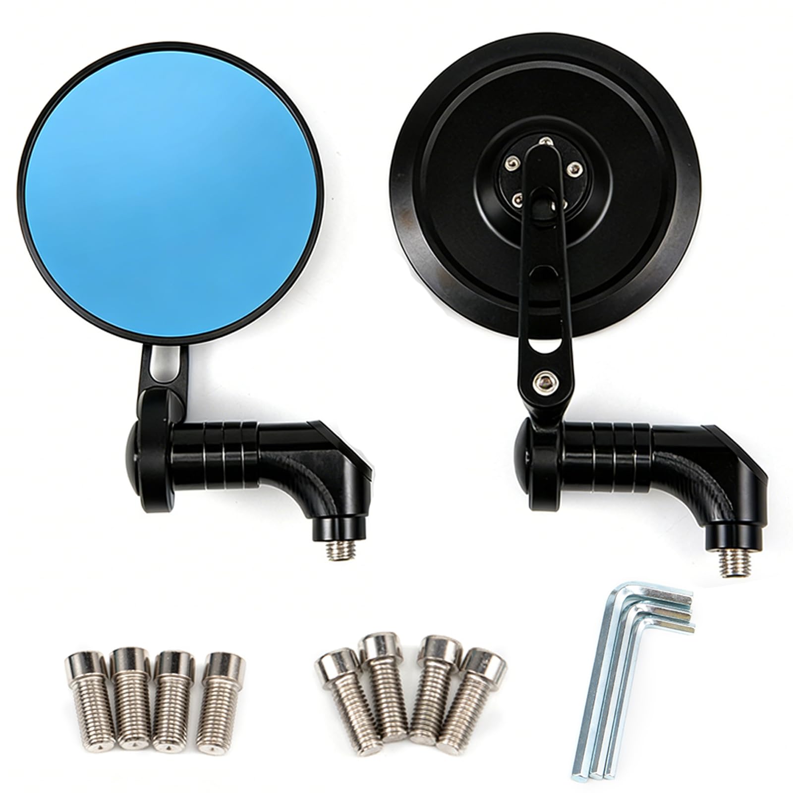 Specchietti Moto Omologati 8mm 10mm Metallo Universal Specchietto Moto Für ATV Scooter Dirt Bike Cruiser GTS 300 GTS 300 (Blu)