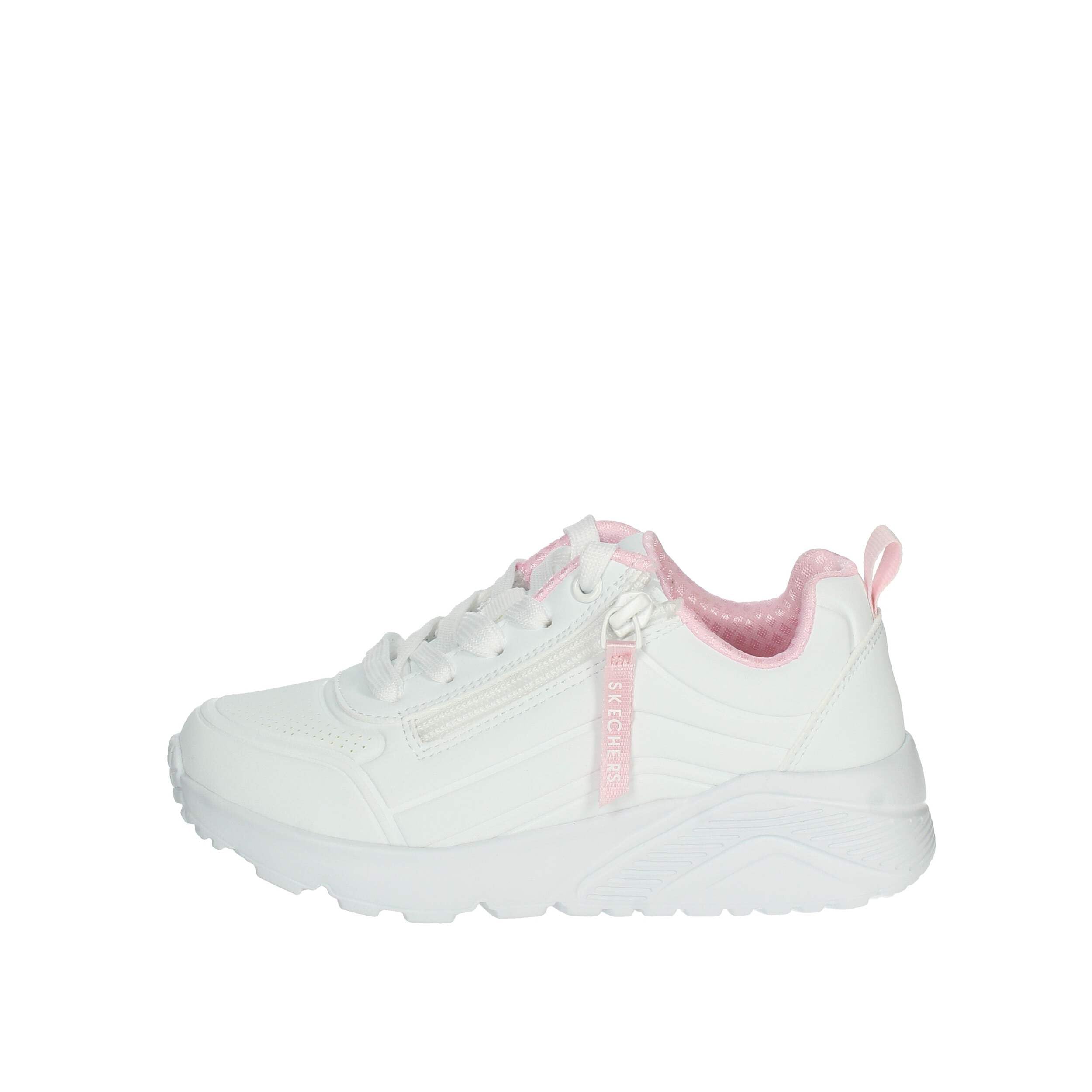 Skechers Fille Uno Lite Easy Zip, White Synthetic Trim, 30 EU