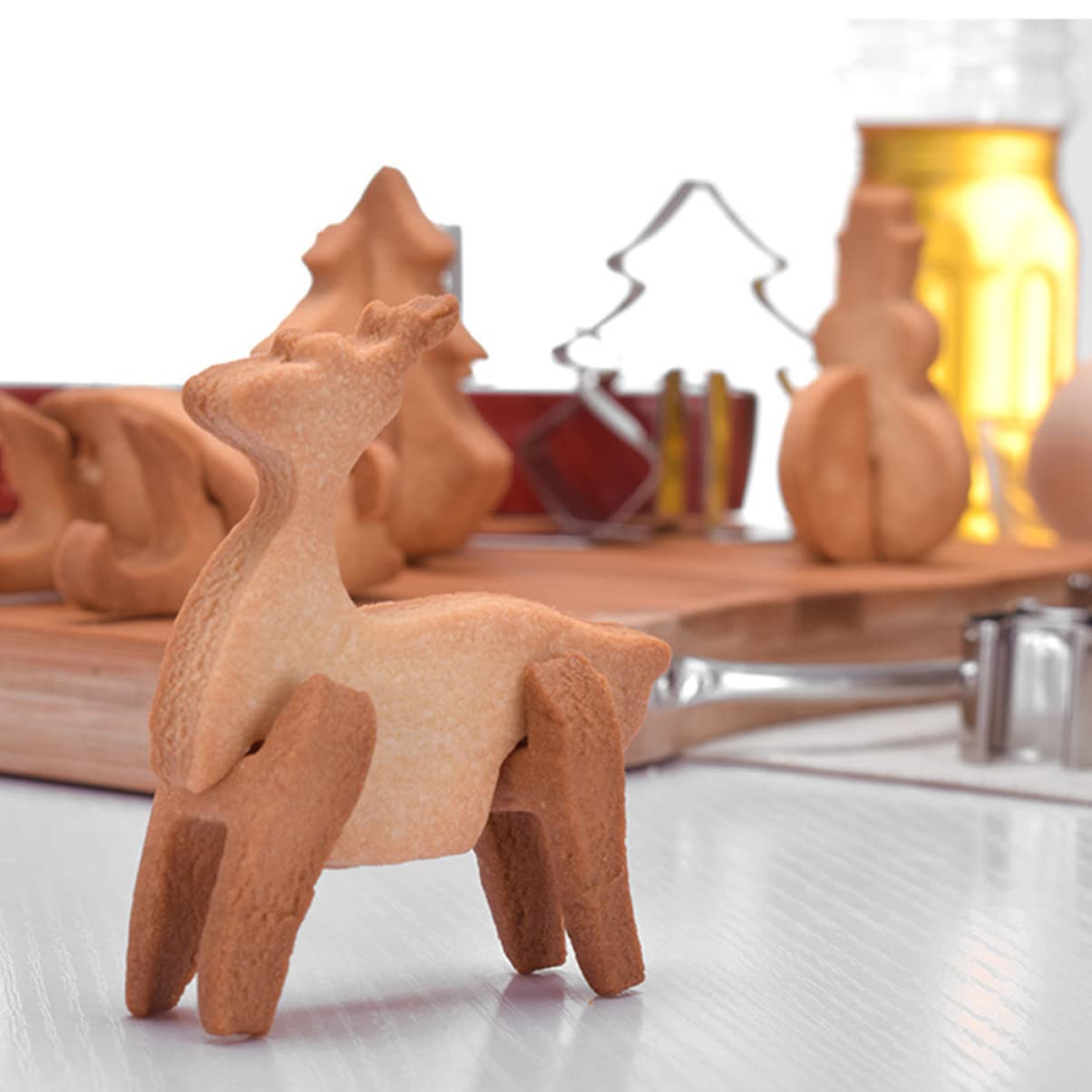 IMIKEYA 5 Sätze Ausstechformen Weihnachts Plätzchenformen Keksform Ostern Cookie Jar Scone Keksdose Gießform Weihnachten Plätzchenform Im Weihnachtsstil Bäckerei Zubehör Silver 8 Stück * 5