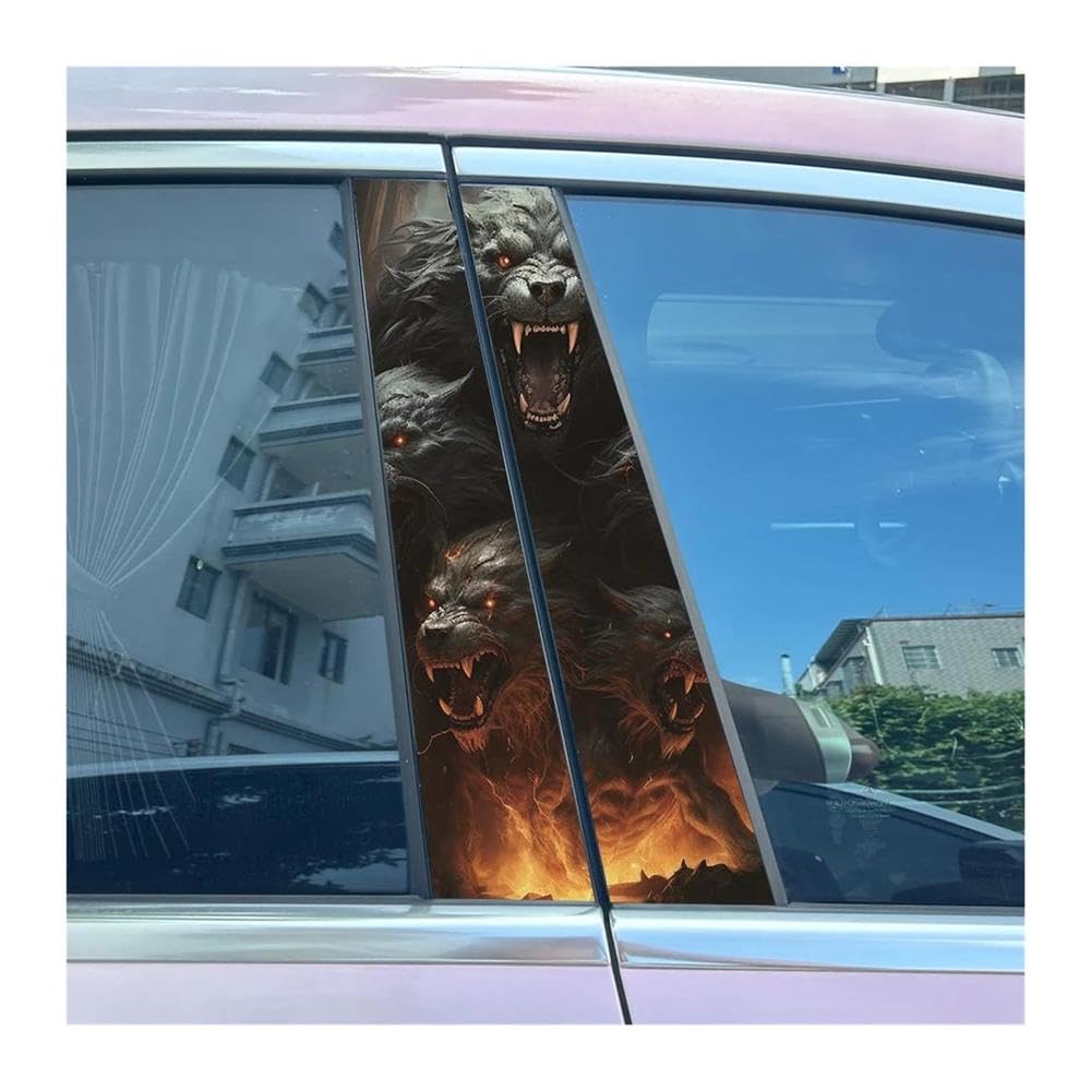 Film de protection étanche pour pilier B et C : stickers de voiture résistants motif loup