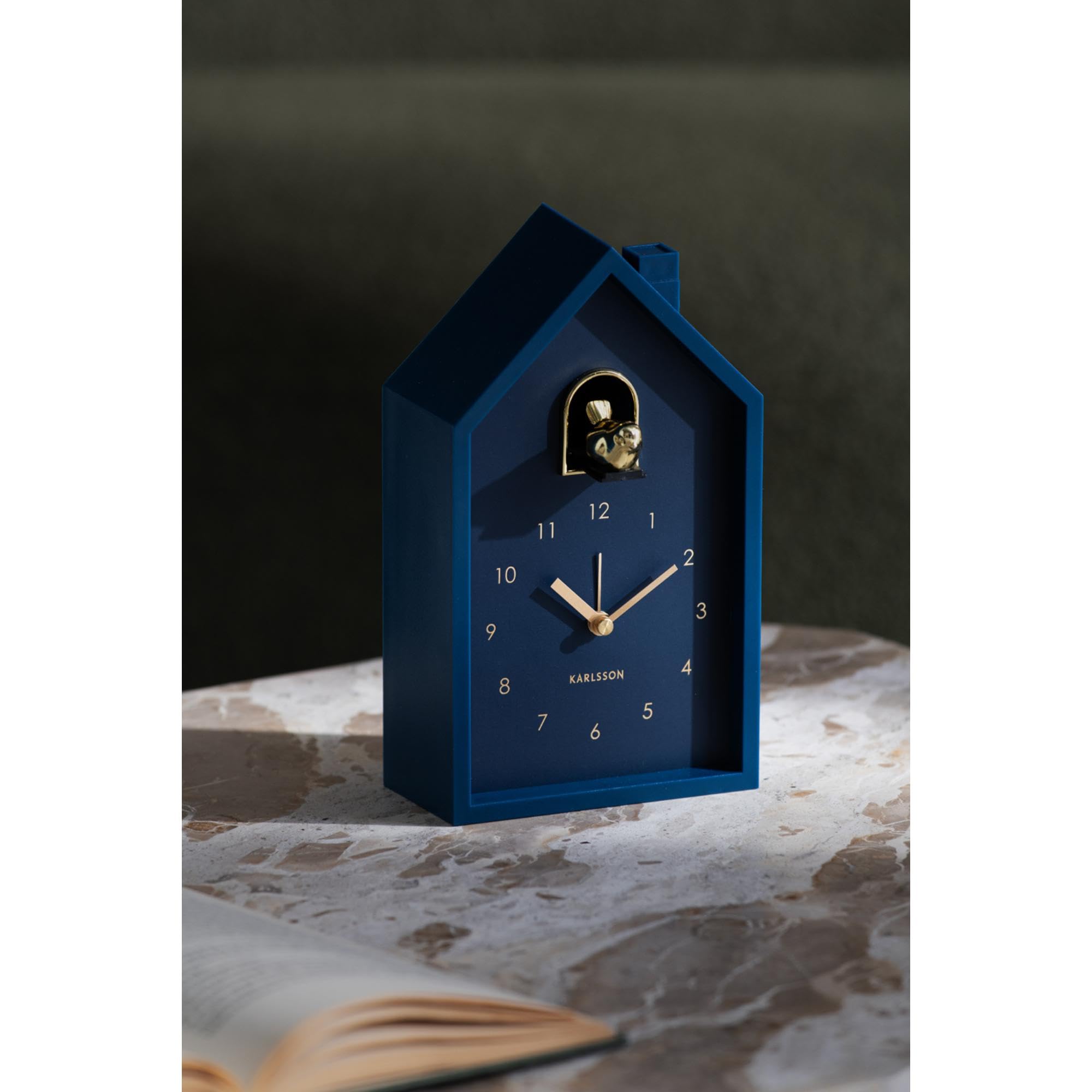Karlsson Reloj de pared moderno de cuco 'ORO' - Azul (KA6077DB)