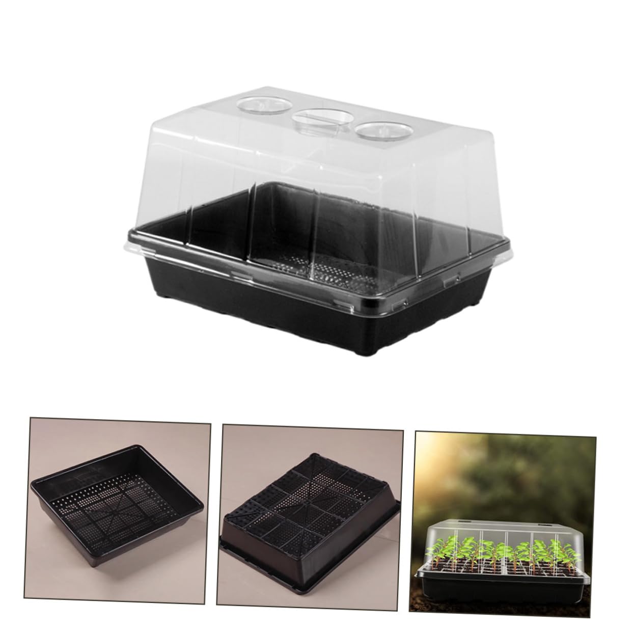 Kisangel 1ensemble Plateau De Germination Plastique pour Semis De Bac Élevé pour Plantes Intérieur Et Extérieur pour Et Légumes