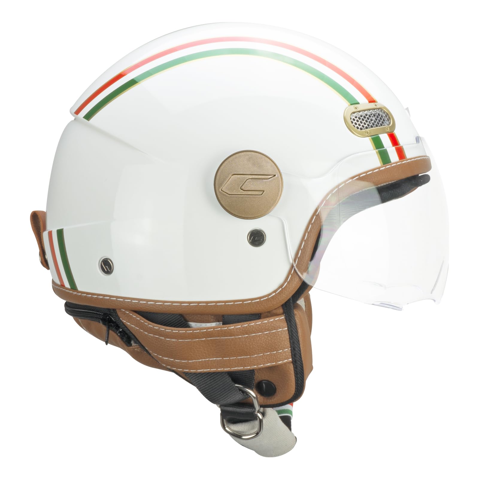 CGM Kask otwarty, 191I PIX IT Zielony, biały, czerwony, M (56 cm)