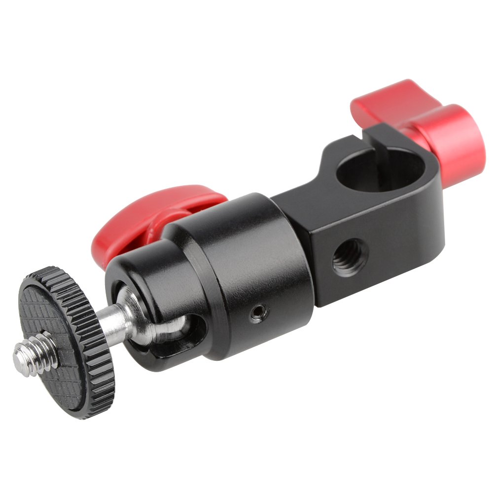Adattatore A Sfera Per Fotocamera – Alluminio, Filettatura 1/4-20, D20x34mm, Per Staffe, Action Cam E Monitor – Set Da 2 Pezzi Nero