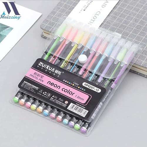 KRAFTMASTERS12Pcs Gel Pens Set Color Gel Pens,Pastel Neon Pens Set Good Gift For Coloring Kids Sketching Painting Drawing(Pastel)
