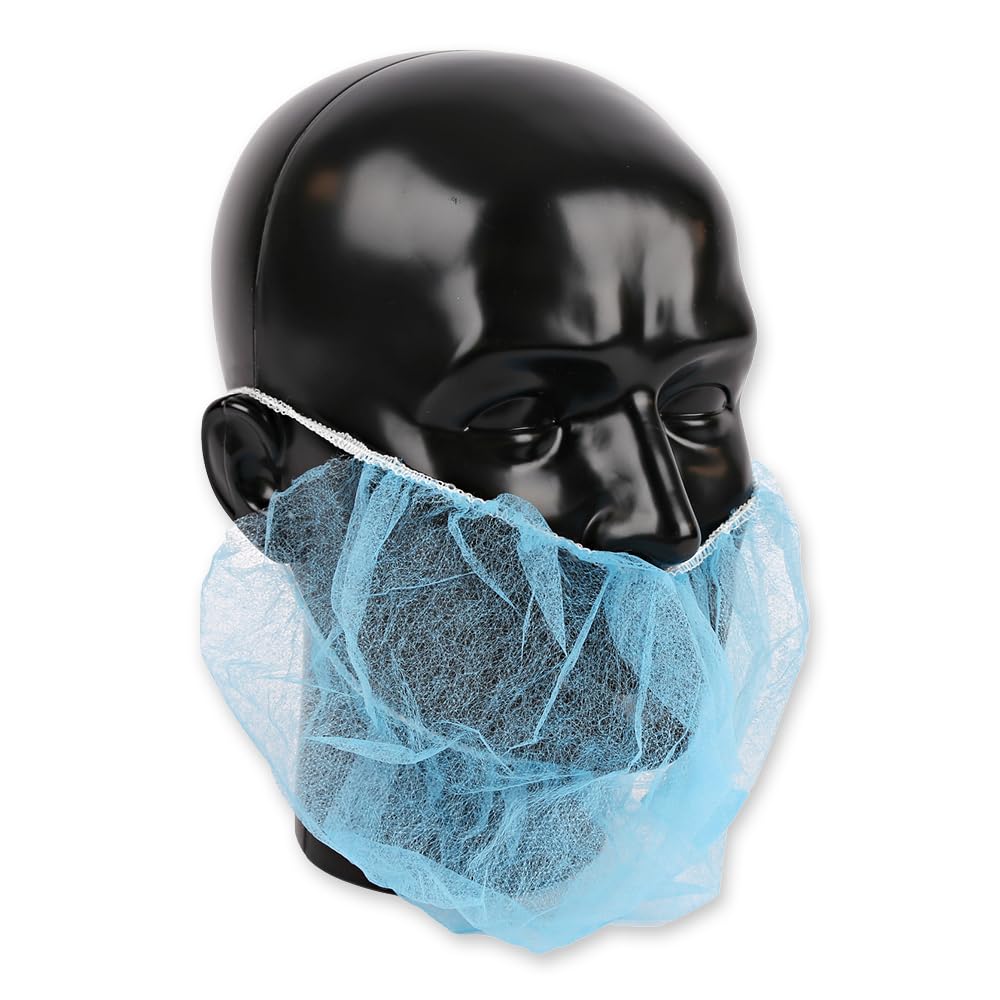 FRANZ MENSCH 1000 Stück Hygostar Bartschutz mit Ohrschlaufen Large | PP, weiß, L: 50cm, B: 30cm, Karton, Bartschutz Maske, Barthaube, Einweg-Bartnetze für Männer