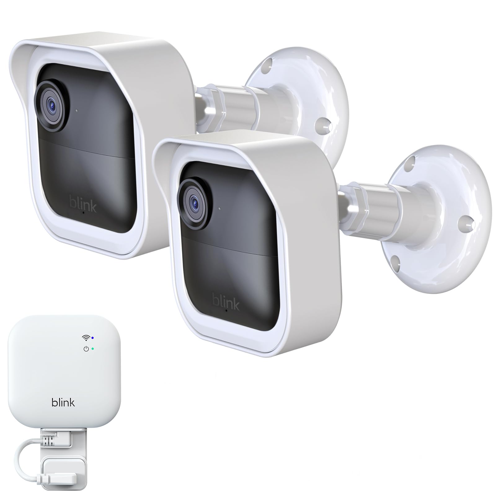 Pefecon Blink Outdoor 4 (4th Gen) Camera Mount, Weatherproof Protective Housing and 360° Adjustable Mount with Sync Module 2 Mount for Blink Outdoor Security Camera System (White, 2 Pack)