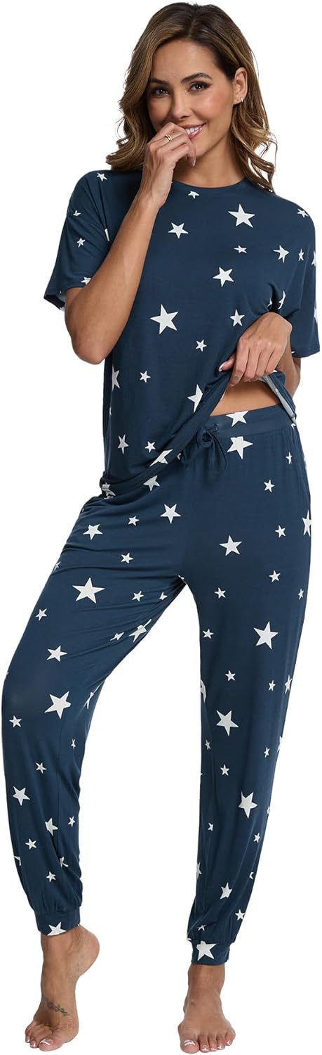 WiWi Women's Tracksuit Set Viscose from Bamboo Loungewear 2 Piece Outfit Long Pants Jogger Sets S-XXL - Image 3