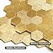 VAOVI Gold Kitchen Backsplash Tiles Peel and Stick Mosaic Stickers Self-Adhesive Wall Panles Heat Resistant Waterproof(10sheets,Medium Hexagon)