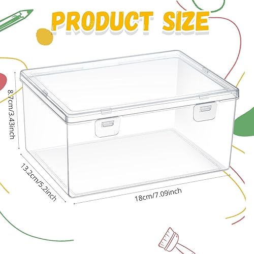 Miniatura 2 de 10 unidades de plástico transparente de 7.09 x 5.2 x 3.43 pulgadas, caja organizadora de almacenamiento de juegos y juegos, contenedores apilables
