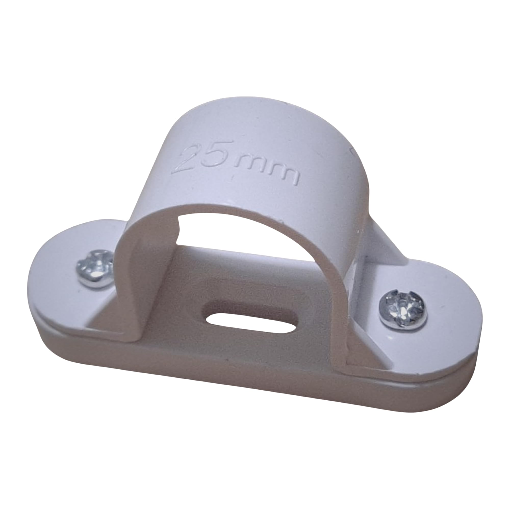 25MM White Plastic PVC Conduit Saddles Pipe Clips Clamps- Pack of 10