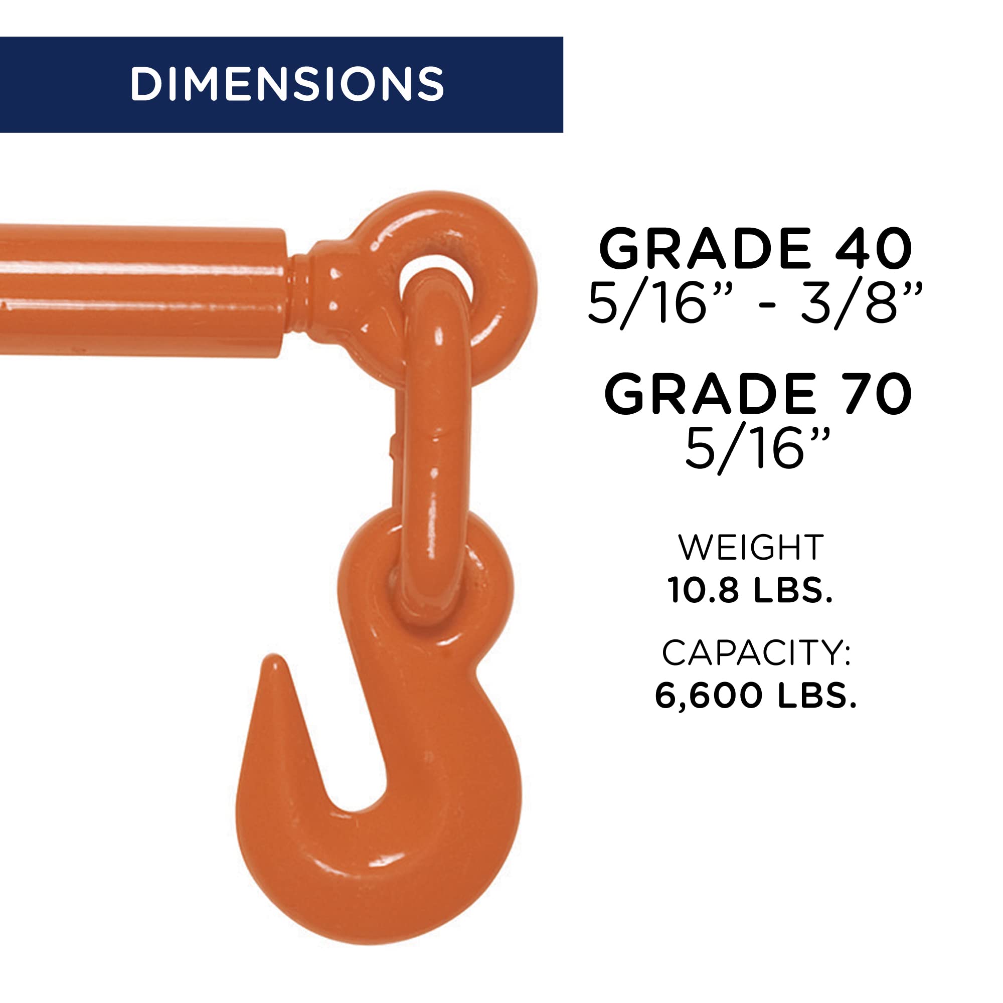Ben-Mor Ratchet Chain Binder - 2600 lbs -2