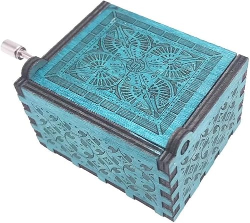 Miniatura 62 de Caja de música de manivela con tema de la película Lalaland, Caja musical de madera tallada, con tema central de la película Marrón