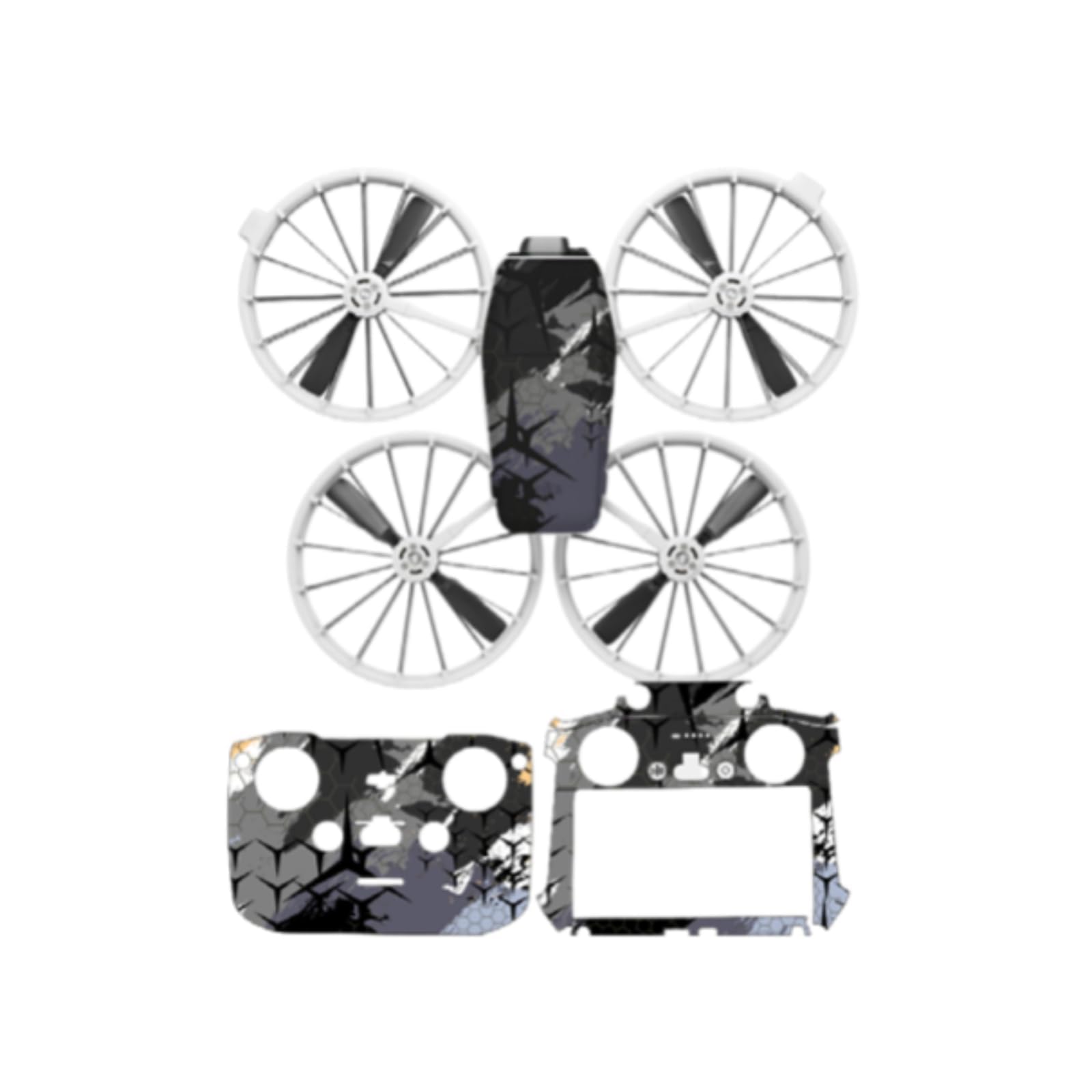 Adesivi Skin Per DJI Flip: Strisce Racing, Numero 1-3, Con Batteria