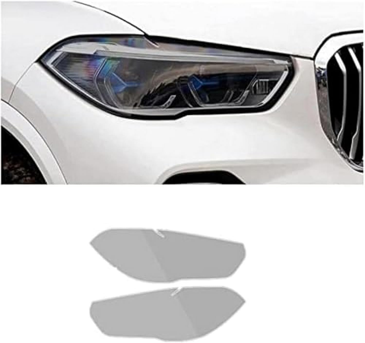 SamLng Car Front Light Film for BMW X5 G05 2019 2020 2021 Car Headlight Protective Film Front Light Transparent Blackened TPU Sticker Car Accessories Car Headlight Protective Film