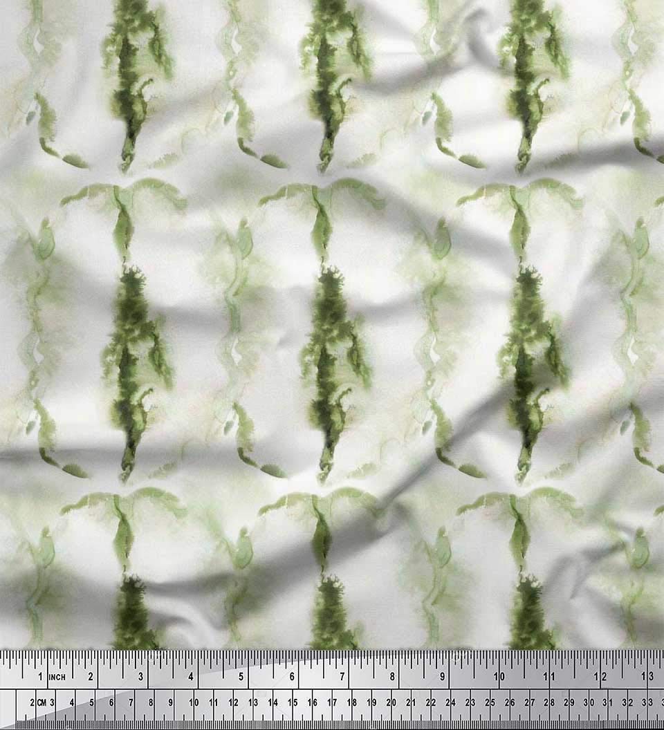 Tissu tie-dye vert velours Soimoi haut de gamme imprimé 58 pouces pour haute couture d'été