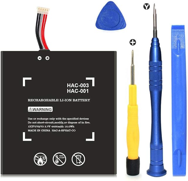 4400mAhTQTHL For HAC-003 Battery Replacement Compatible with Nintendo Switch 2017 Game Console HAC-001 Internal Upgrade Battery with Repair ToolKit