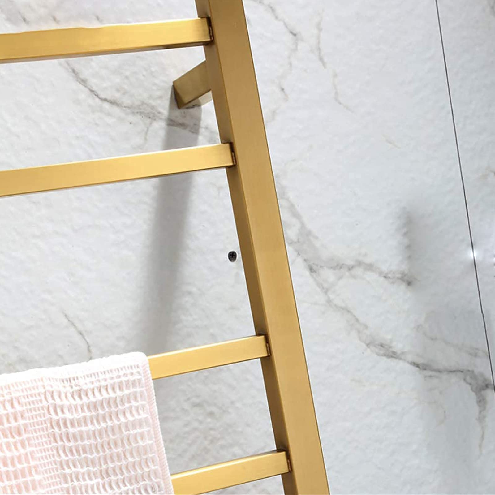 Scaldasalviette, Portasciugamani Elettrico Riscaldato, 5 Barre Quadrate In Acciaio Inossidabile 304, Stendibiancheria Elettrico A Risparmio Energetico, Asciugatrice A Parete Per Bagno, Portasciugaman