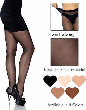 Leg Avenue Women's Opaque Sheer to Waist Tights with Cotton Crotch