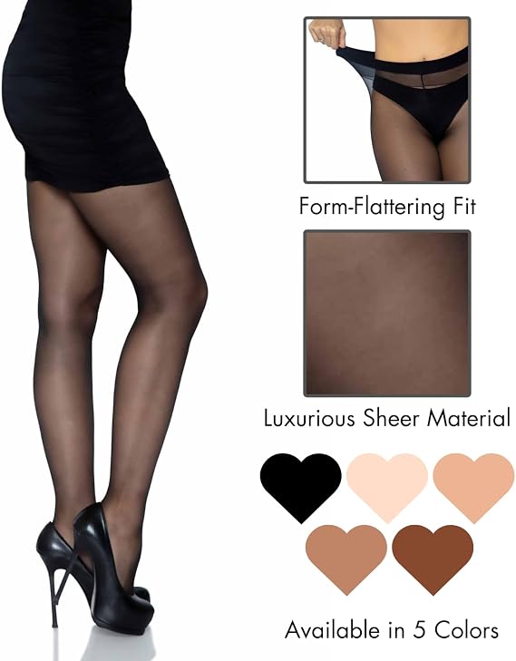 Leg Avenue Women's Opaque Sheer to Waist Tights with Cotton Crotch