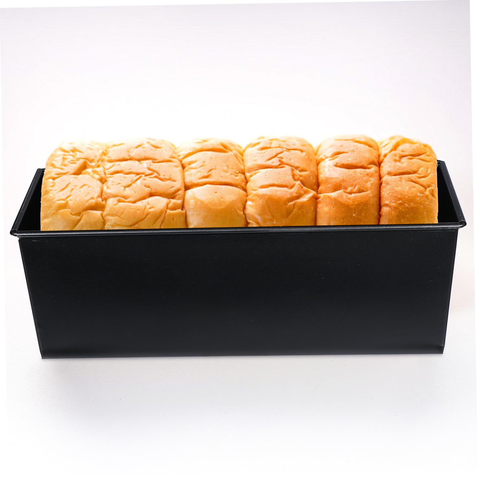 Schwarze Toastbrotform mit Deckel aus Edelstahl 750g für Ofen