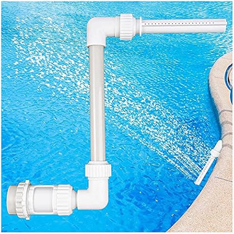 HFATMOS Pool Fountain for Swimming Pool, Adjustable Water Fun Sprinklers Above Inground Pools Decoration, Pool Waterfall Spray with Optional Adapter, Fit for 1.5 inches Pool Return Fittings Cover