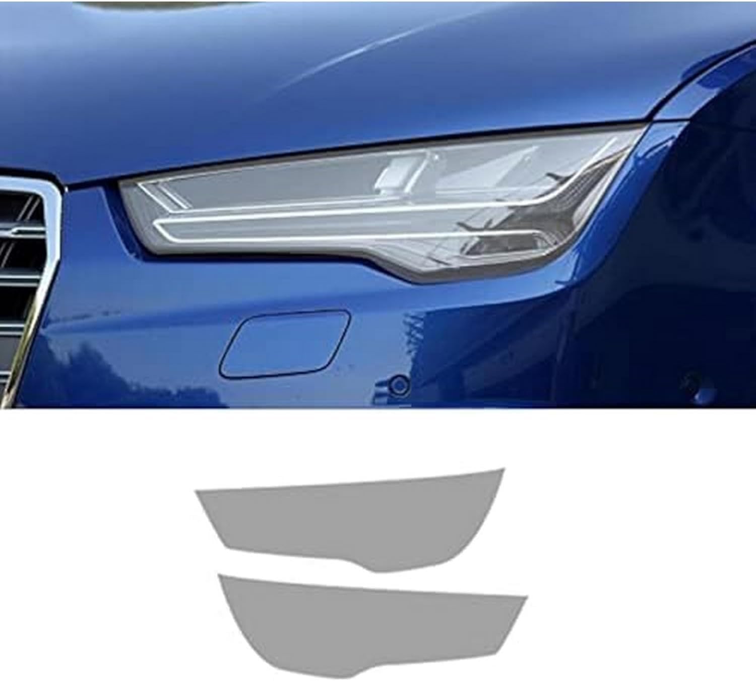 SamLng Car Front Light Film for Audi S7 2015 2016 2017 2018 Car Headlight Protective Film Front Light Transparent Blackened TPU Sticker Car Accessories Car Headlight Protective Film