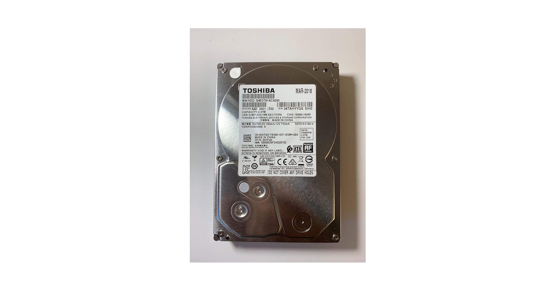 Toshiba 2TB SATA セット Amazon.com: Toshiba 2TB HDD 7.2K RPM 3.5
