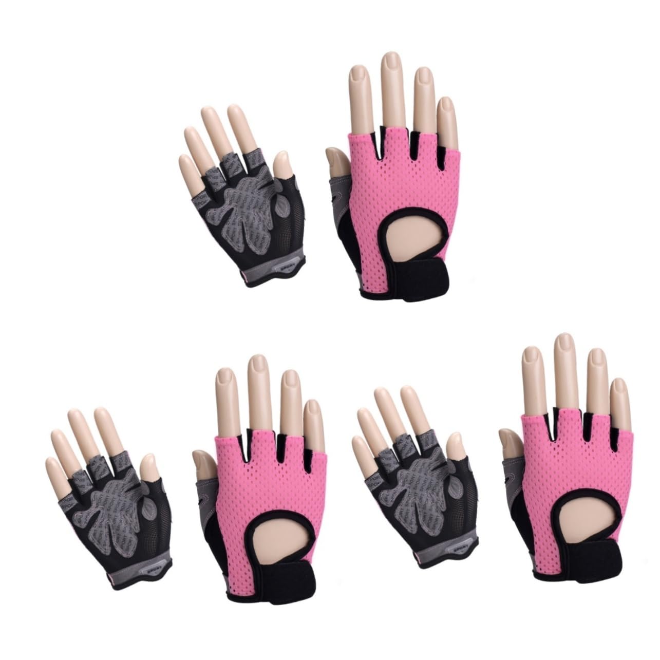 Yardwe 2 Pezzi Equitazione Sedile Passeggero Pad Guanti Bodybuilding Guanti Bici Allenamento Mezze Dita Trapunta Stencil Imbottiti Di Palma Da Allenamento Per
