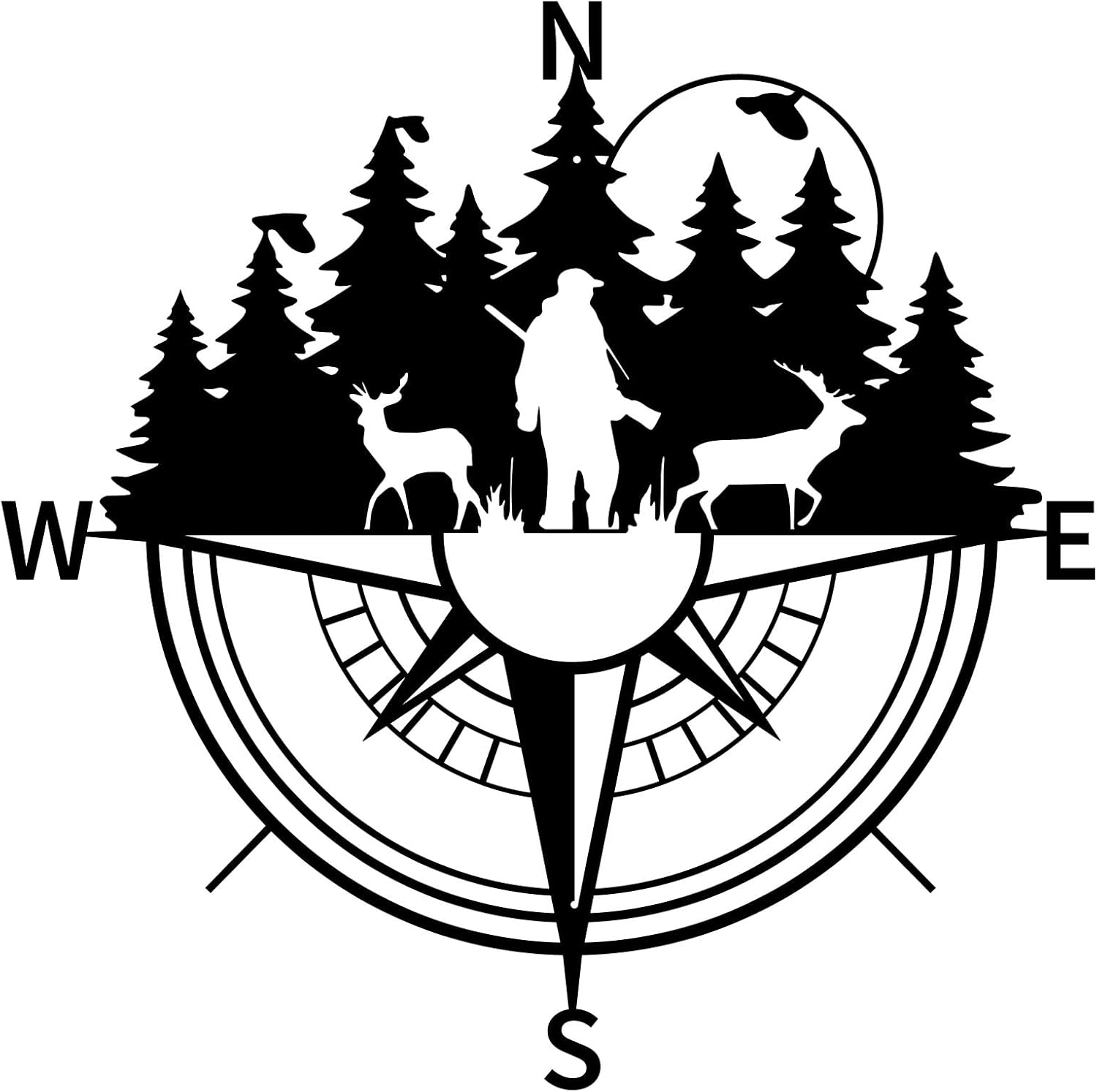 ESTART 11 Inches Metal Decorative Nautical Compass Wall