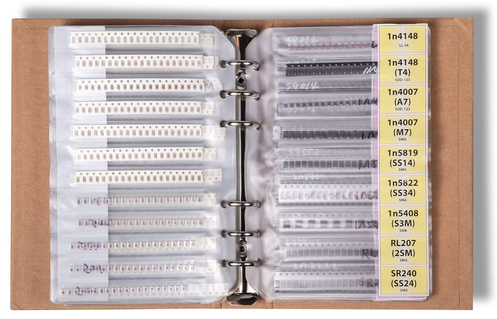 SMD SMT 0603 Elektronische Bauteile Sortiment Buch, Widerstand, Kondensator, Diode, Transistor, löten, 5435 Stück