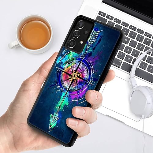 Miniatura 5 de DJSOK Funda compatible con Samsung Galaxy A32 5G, diseño de flecha de brújula y arco de lujo con patrón de diseño de espalda + funda protectora de