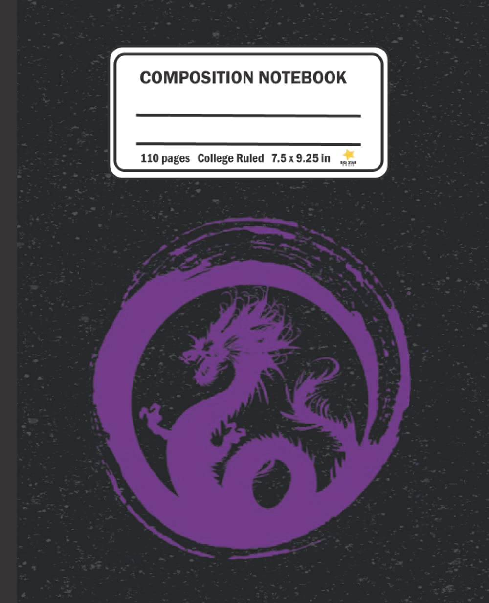 Composition Notebook: Purple Dragon: 1 Subject College Ruled Notebook