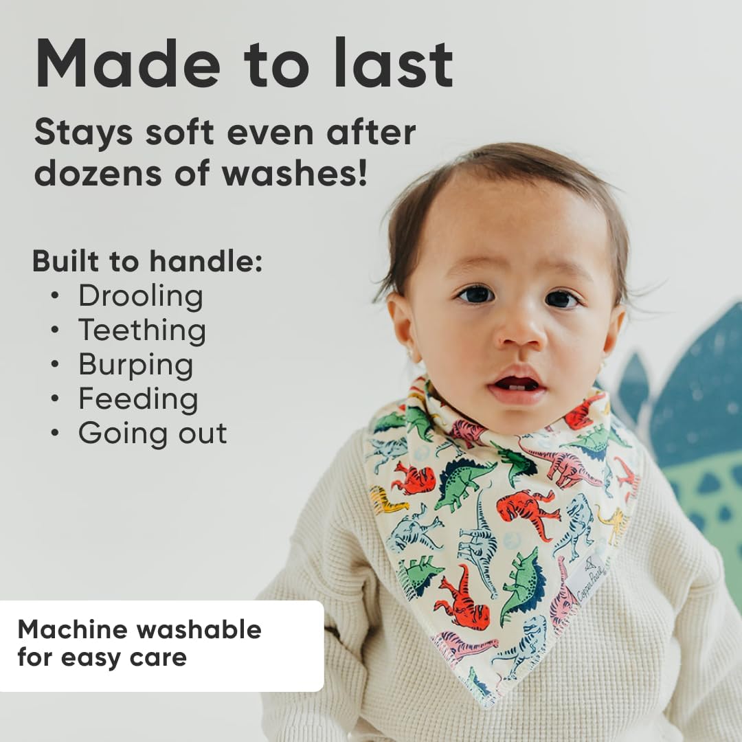 Copper Pearl Baby Bandana Bibs - 4 Pack Soft Cotton Bibs for Drooling & Teething, Absorbent, Adjustable Fit, Many Styles